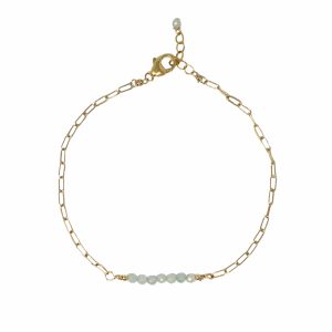 Aquamarine Paperclip Chain Bracelet