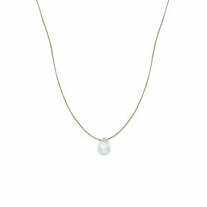 Aquamarine Silk Necklace