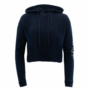 Flag Sleeve Crop Hoodie