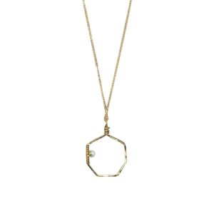 Honeycomb Necklace w/ Gemstone