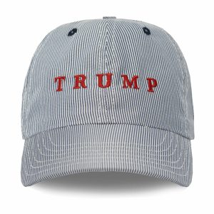 Unstructured Cord Stripe Hat - Navy