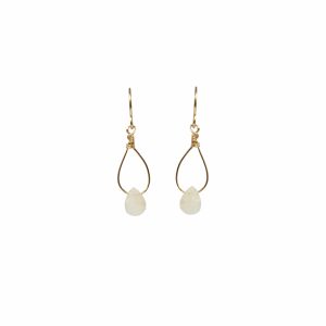 Moonstone Link Threader Earrings