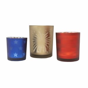 Stars & Stripes Frosted Tealight Candleholders