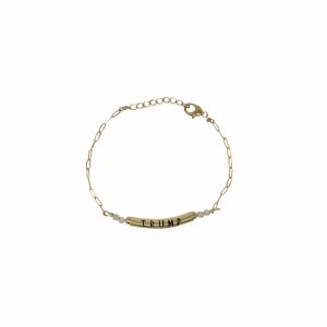 Gold Paperclip Tube Bracelet