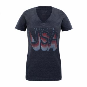 USA Fade V Neck Tee